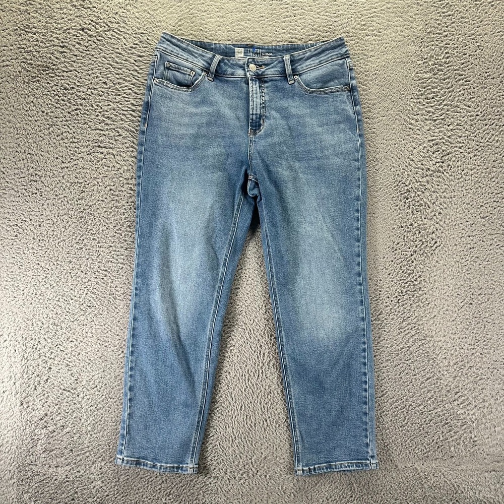 Time And Tru Jeans Womens 14 Blue Cotton Denim Straight Faded Streetwear Stretch